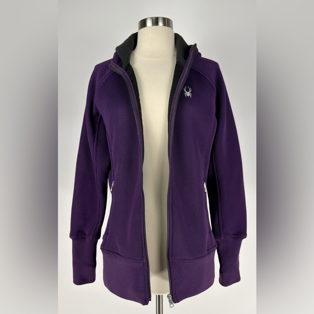 SPYDER Endure Core Sweater Women’s Jacket Purple Knit Fleece Full Zip Gorpcore L - Picture 5 of 12